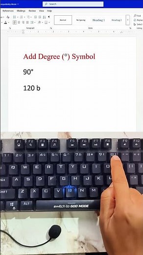 Keyboard shortcut to Add Degree Symbol in MS Word #trending #officehacks #msword #ytshorts #trick