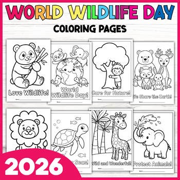 World Wildlife Day Animals Coloring Sheets | Coloring Pages for Kids