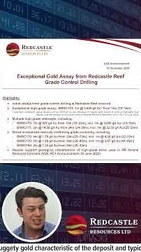 Redcastle Delivers Eye Watering Gold Grades at Redcastle Reef