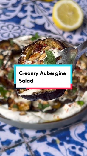 Easy Roasted Aubergine Salad with Creamy Tahini Dressing