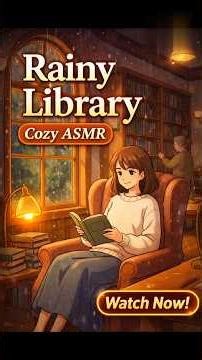 Rainy Library Cozy ASMR 🌧️📚 | Relaxing Reading Vibes & Warm Ambience #shortsvideo #shorts