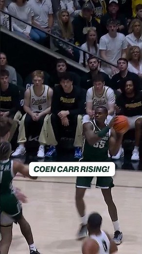 Coen Carr POSTERIZES 7'4" Daniel Jacobsen 🤯 #basketball #dunk #michiganstate #cbb