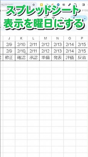 【スプレッドシート】日付を表示形式で曜日に変える #googleスプレッドシート #表示形式