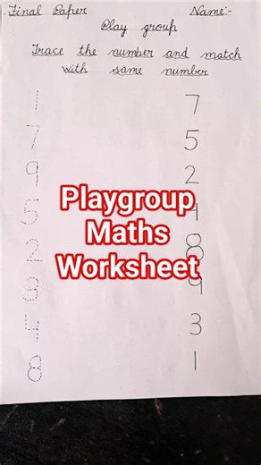 playgroup maths worksheet #preshool #yt