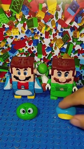 Lego Luigi Frog and Lego Mario swap exchange Power suit up #supermario #lego #toys #trending #funny