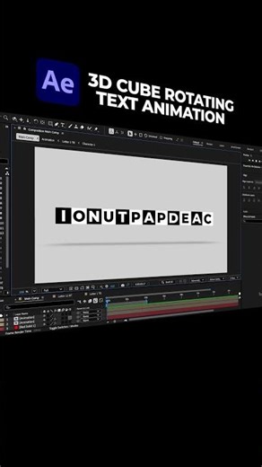 3D Cube Rotating Text Animation – After Effects 📽️