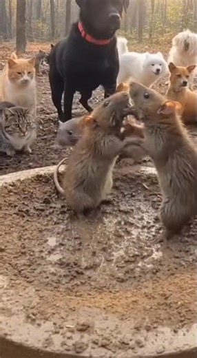 FOREST RAT FIGHT CAUSES A WILD ANIMAL CROWD TO GATHER!