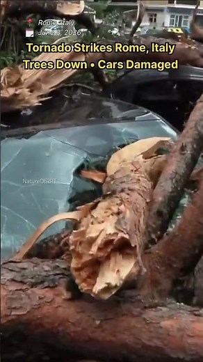 Tornado Hits Northern Rome, Italy 🇮🇹 | Trees Down, Cars Damaged in Prati Fiscali & Conca d’Oro