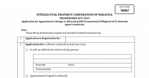 TMR7 Application for Appointment, Change or Alteration (OR Termination) Of Registered Trademark Agent’s Authority.docx