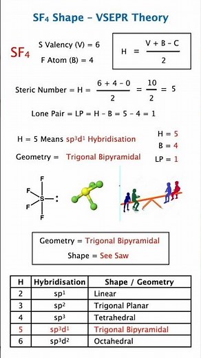 SF₄ Shape Explained with VSEPR Theory See Saw Geometry 🔥✨ | IIT JEE NEET Chemistry Hybridisation