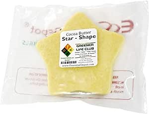 Cocoa Butter - Star - Kosher - Raw - Unrefined - Natural Cocoa Scent - 3.5 oz Net wt (99 g) - Uses: Creams, Lotions, Balms, Body Butters and many other skin care products - sealed poly bag
