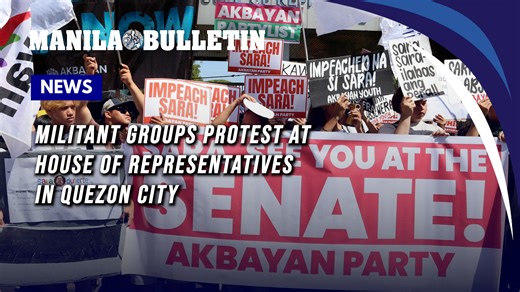 Militant groups protest at House of Representatives in Quezon City