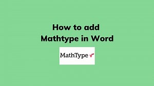 How to add Mathtype in Word
