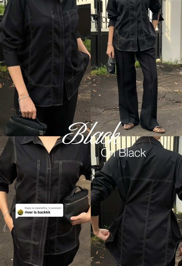 Replying to @indahalfira_ Yes, River Shirt is back 😍 Mana nih yang udah ngincer dan belum punya River Shirt? 🙋🏻‍♀️ Launching hari Minggu ini aja yuk guys 🖤