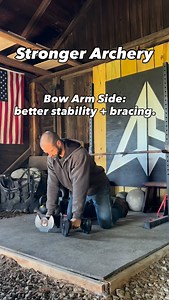 Quadruped Row T-Bar… same exercise but different purpose when done with each side. The weight that can used for this exercise (5-10lbs) isn’t significant enough to build draw strength. However, it greatly improves the archer’s ability to engage the back muscles control the movement/position of the scapula on the draw side. On the bow arm side, this exercise is effective for improving how stable and solid the bow arm can hold the bow. More training at archerystrong.com or through link in my bio.