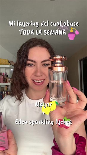Layering: MAYAR DE LATTAFA CON EDEN SPARKLING LYCHEE DE ZENZ 💖 De hecho creo que nunca le hice video solo al matar jiji lo haré #layering #mayar #lattafa #kayali #perfume