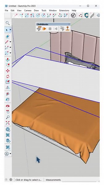 How to create a Bedding in Sketchup using the Cloth Works plugin! #sketchup #nicetower