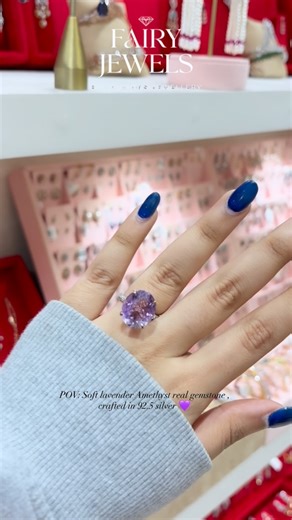 FAIRY JEWELS | Real Amethyst set on a silver base 💜 Lab-grown customisation available DM to order ✨ #fairyjewelsofficial #jaiminisjewellery... | Instagram