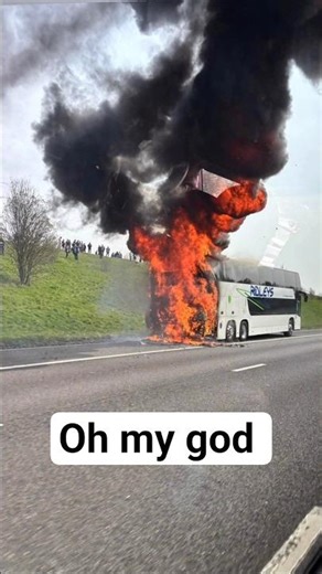 🔥💔 Manchester City 'fans coach' bursts into flames heading to Wembley: Carabao Cup #football #shorts