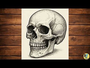 How to Draw a Realistic Skull | Easy Pencil Sketch Tutorial | Draw a skeleton head for beginners