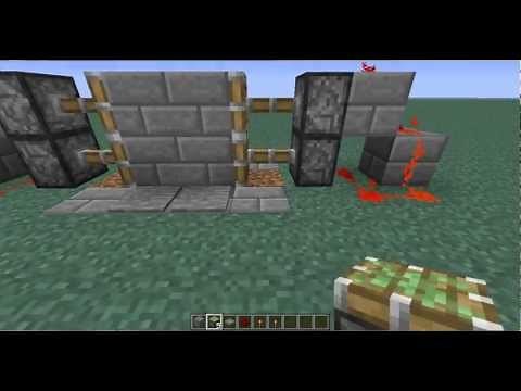 Minecraft Tutorial - Working Piston Doors with Pressure Plates!