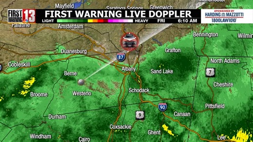 First Warning Live Doppler Radar shows the widespread rain across our Southern Counties. We're also tracking the approaching and very distinct line in advance of the cold front to the west. This will potentially produce winds in excess of 60 mph 9am-10am this morning. | WNYT NewsChannel 13