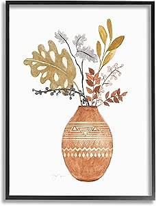 Stupell Industries Botanical Plant Still Life Boho Aztec Patterned Vase, Design by Tava Studios
