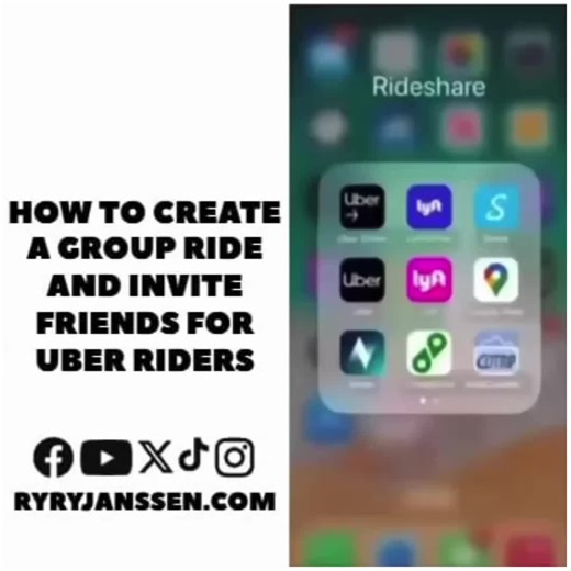 How to create a group ride and invite friends for Uber riders. #uber #uberrider #rideshare #ryryjanssen