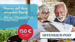 Jetzt das einmalige Sommerangebot sichern! Gedruckte Zeitung und ePaper inkl. 150€ Sofortprämie. Nur bis zum 31. Juli. | op-online.de