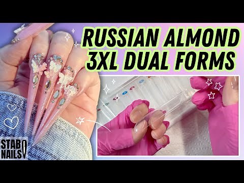 These Are AMAZING!! Extreme Nail Shape 3XL Russian Almond | Novo Ovo Dual Forms