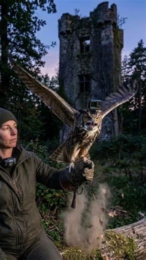 Owl GoPro POV Finds Abandoned Library Tower #shorts