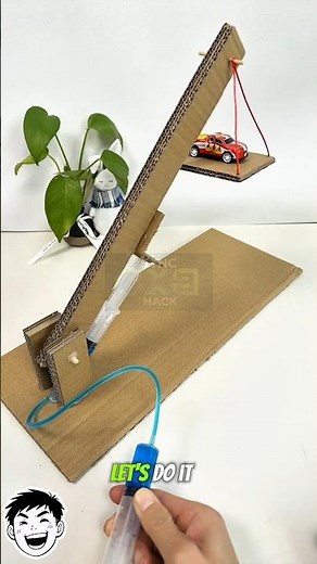 How to Build a Hydraulic 🏗 #diytips Crane at Home | Easy School Project