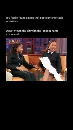 Unforgettable Interviews on Instagram: "“Could you spell that for me?” 😂 This unforgettable 1997 Oprah moment left the entire audience stunned when she met a guest with one of the longest names ever recorded. Watching Oprah try to keep up turned a simple introduction into instant television history—funny, surprising, and impossible to forget. Follow @unforgettableinterview for more legendary throwback interviews and iconic TV moments 🎤✨ #americanreels"