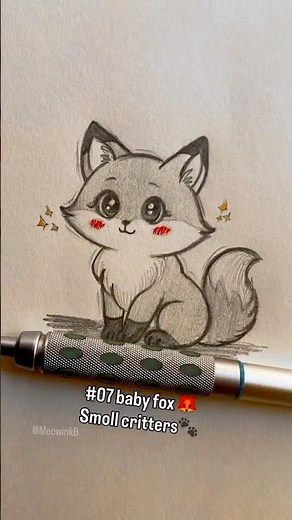 Smol Critters #07 🦊learn to Draw the CUTEST Baby Fox (Easy!)#trending #ytshorts #art #viral #fypシ