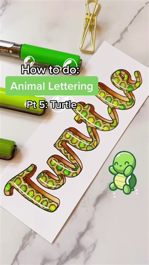 Lettering Animal Names: Turtle Art and Design