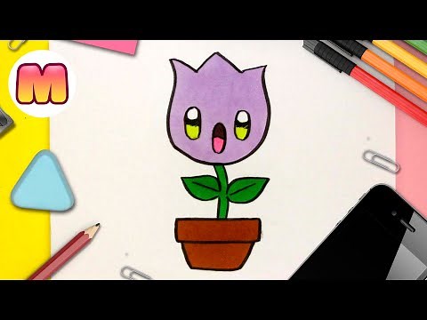 COMO DIBUJAR UNA FLOR KAWAII ❤️ Dibujos faciles kawaii ❤️ Aprende a dibujar con Jape