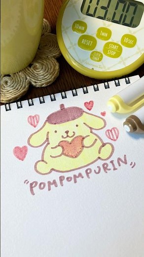 ポムポムプリン、描いてみた🍮 #サンリオ #ポムポムプリン #簡単イラスト #シンプルイラスト ##マイルドライナー