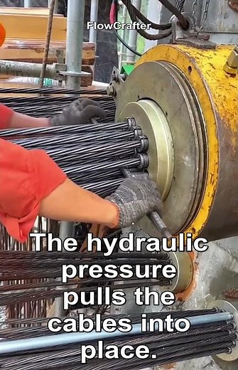 Mastering High-Tension Cable Installation #worker #process #construction #engineering #safety