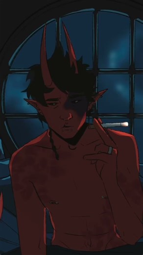 lo-fi girl? nah, smoke break Angel 👹 #dndoc #bdoesart #dungeonsanddragons #animation