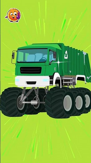 Green Garbage Monster Truck Surprise! 🟢🚛 #shorts
