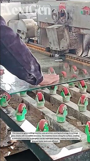 This Giant Machine Cuts Thick Glass Like Butter! 😱 Industrial Glass Cutting Process