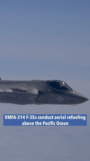 12K views · 342 reactions | : VMFA-314 F-35s conduct aerial refueling above the Pacific Ocean. #aviation #f35 #avgeek #airforce #pacificocean | F-35 Lightning II Joint Program Office | Facebook