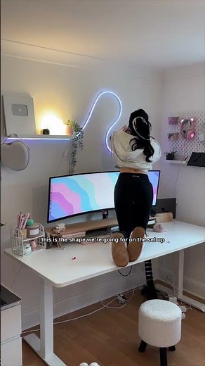 adding the GOVEE neon rope light to my set up 😬🌈