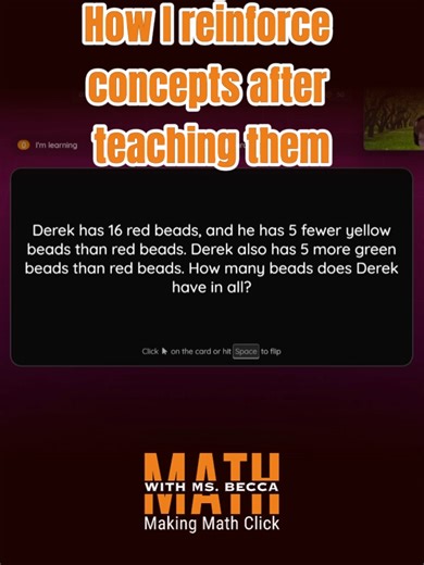 After teaching a concept, I reinforce it with interactive games like Wayground. J solved the word problem, then explained his thinking step by step before we moved on. Because getting the right answer is good, but understanding why is what builds confidence and mastery. This is how I make math click. Students learn best when they explain, not just click answers. #mathtutoring #education #staarprep #onlinelearning