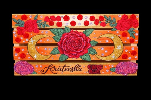 Large Personalized Rose Keepsake Crate | Custom Name Memory Box | Handmade Floral Decorative Storage - Etsy