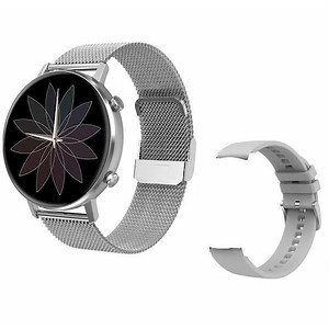 Ceas SmartWatch SmartVIBE™️ ACTIVE,1.3" FULL Touch Display, Monitorizare Ritm Cardiac si Tensiune Arteriala, Oximetru SpO2, Notificari Apeluri/Sms/Retele sociale, Monitorizare Somn, 2 Bratari Metalica si Silicon, Silver Edition - eMAG.ro