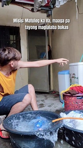 Matulog ka pa, hindi ko pa nasasampay e😂 #wilabak #couplecomedy | WILAB AK