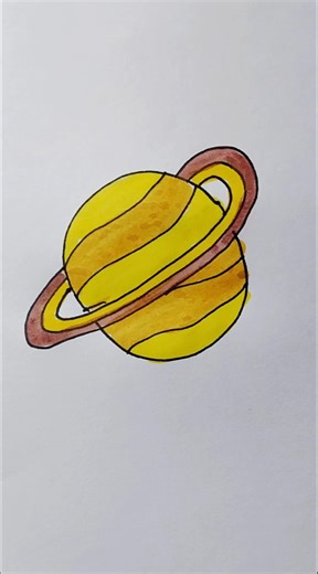 Saturn 🪐 Easy Drawing For Kids #saturn #planet #kidstvforfun #trending #shorts #viralshorts