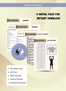 30-day Gym Challenge Template • Printable Fitness Plan • Full-body Workout Guide • Strength & Core Training Program • Digital Download” - Etsy Canada