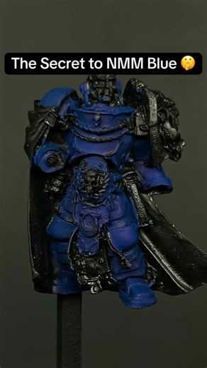 Oliver on Instagram: "How to paint NMM blue armor for beginners Stop struggling with your NMM blending! 🛑 The reason your non-metallic metal looks flat is because you’re skipping the sketching phase. In this technique clinic, I’m showing you the ‘Cheat Code’ to shiny blue armor. Most people think you need perfect glazes from the start, but the reality check is that high contrast blocks are what create that metallic shine. Steps: 1. Sketch chunky highlights 🖌️ 2. Use high-contrast colors (Dark 